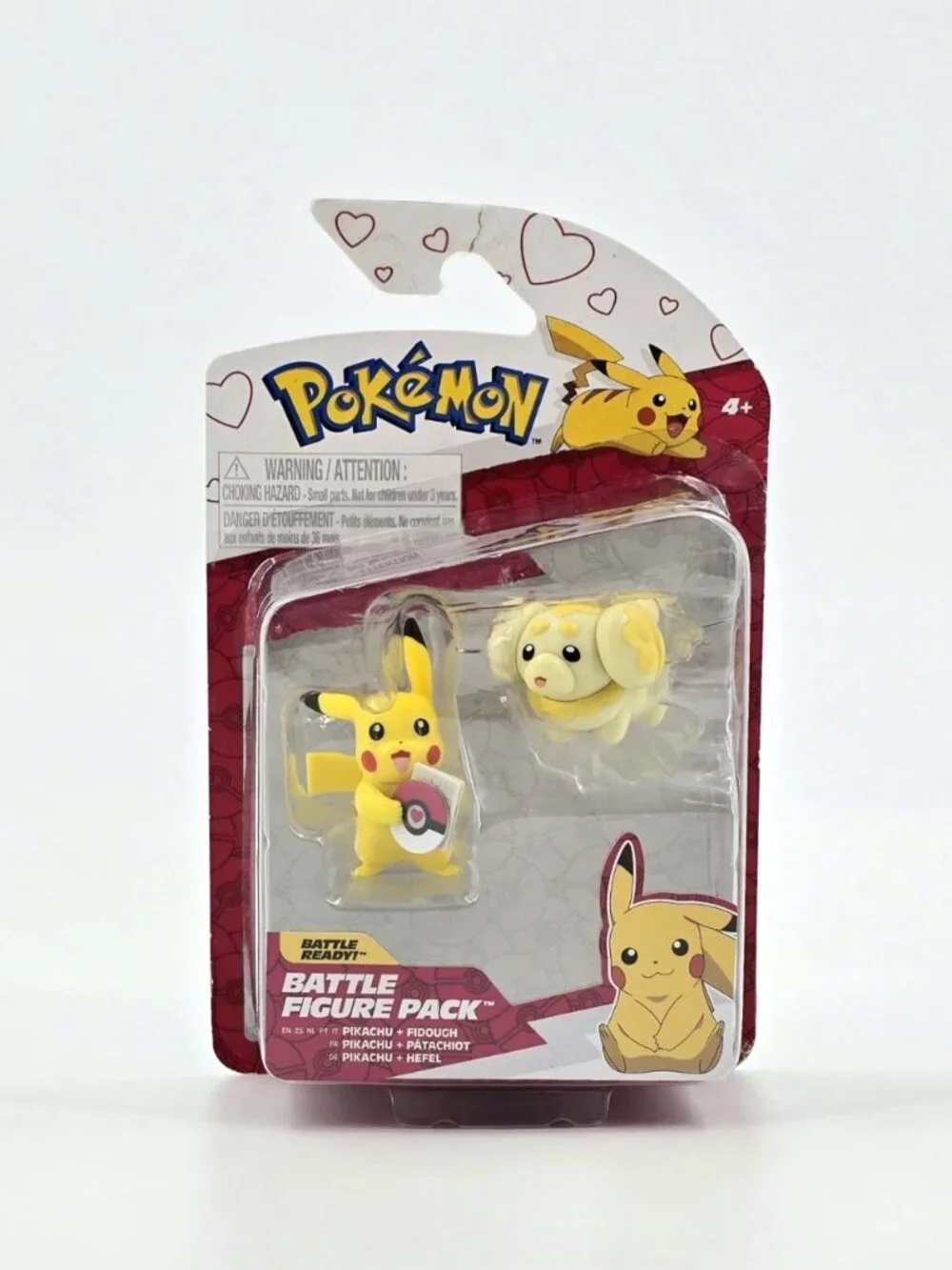 Pokemon Battle Ready Action Figure Pikachu and Fidough Valentine's Day 3 Items